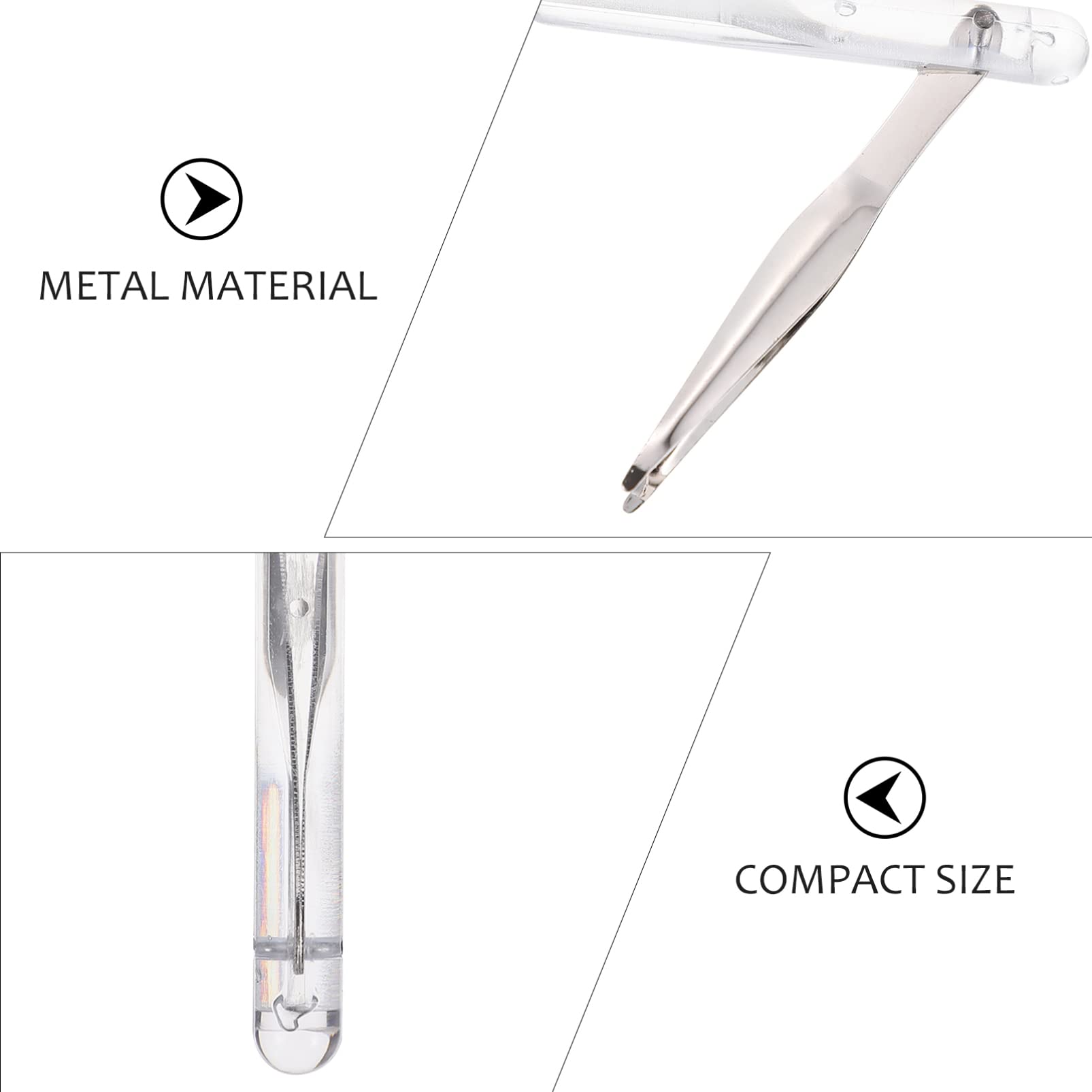 WRITWAA 2sets 2pcs Portable Magnifying Glass with Tweezers High Definition Optical Lens for Easy Viewing and Precision Gripping Multi Function Handheld Tool for All Ages and 2pcs*2