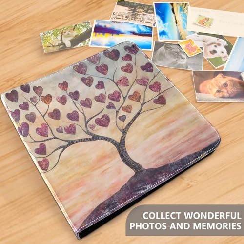 Álbum de Fotos FLildon con Cubierta de Cuero PU, 40 Páginas Adhesivas, Anillado, Tamaño 8x10, Scrapbook DIY miniatura 5