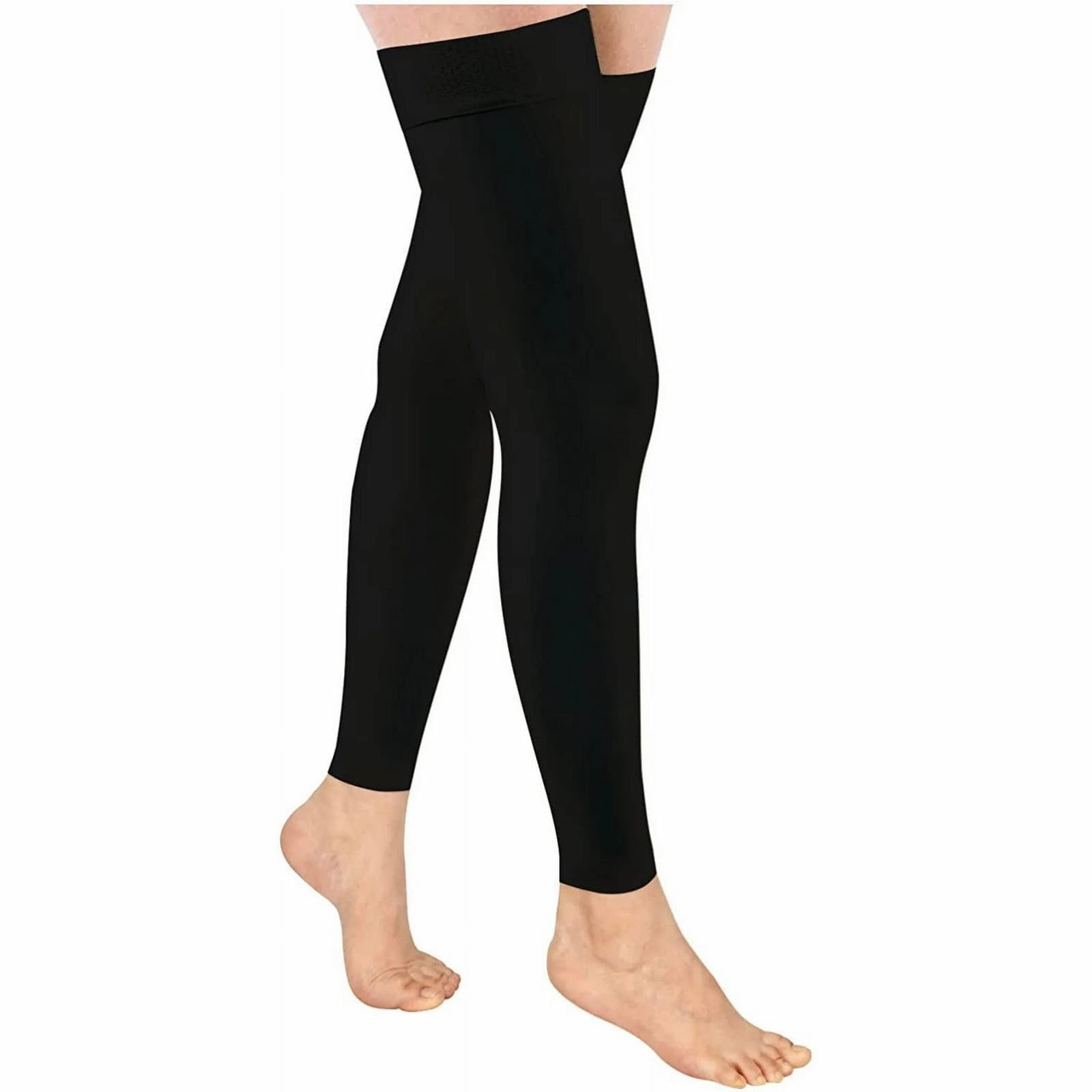 Generisch Bas de contention pour femmes 70 deniers 20 30 mmHg Noir Bas de compression haute compression Chaussettes de compression sans pieds pour femmes et hommes Chaussettes d'équitation