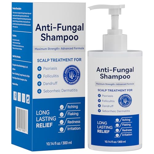 EIUQH Antifungal Shampoo for Seborrheic Dermatitis, Folliculitis, Scalp Psoriasis, Sulfate &...