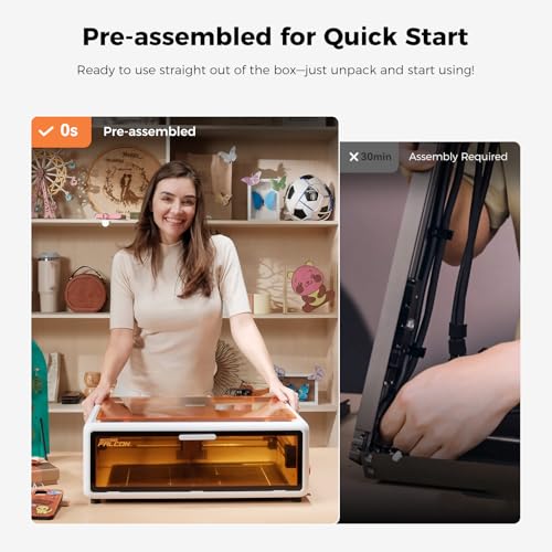 CREALITY FALCON A1 10W Laser Engraver, 80W Enclosed Laser Cutter and Engraver Machine with Air Assist, Smart Camera Positioning, 600mm/s Speed, Smart Material Recognition, Ideal for Wood & Metal - Image 3