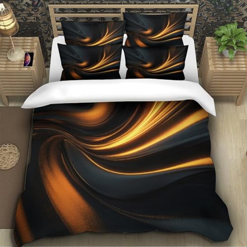 Housse de couette tourbillon abstrait microfibre 140x200 lit simple 3D