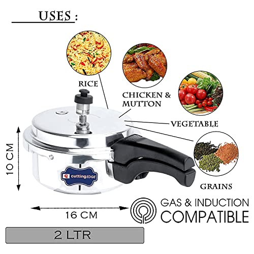Cutting EDGE Induction Base Inner Lid Aluminum Gas & Induction Compatible Pressure Cooker Combo