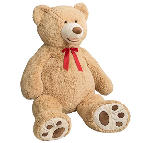 HollyHOME 150cm Teddy groß Teddybär XXL Kuscheltier Geschenk, Plüschtier Stofftier Weiches Spielzeug Bär Tedi Kuschelbär Hellbraun