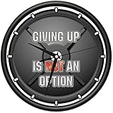 SignMission Giving UP is NOT an Option Wall Clock Gym Workout Inspiration Weights Gift