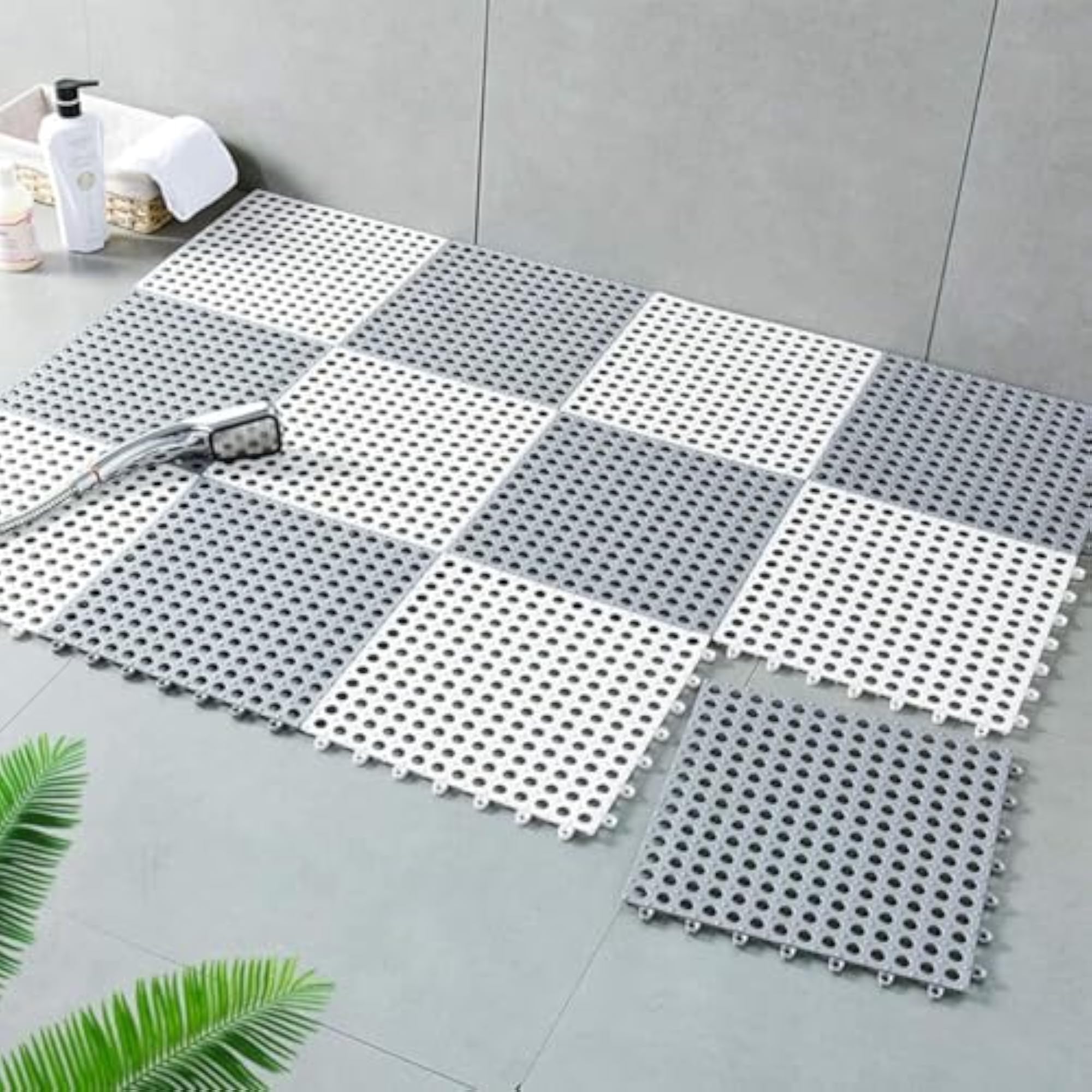 Interlocking Rubber Floor Tiles, Non-Slip Bath Mat