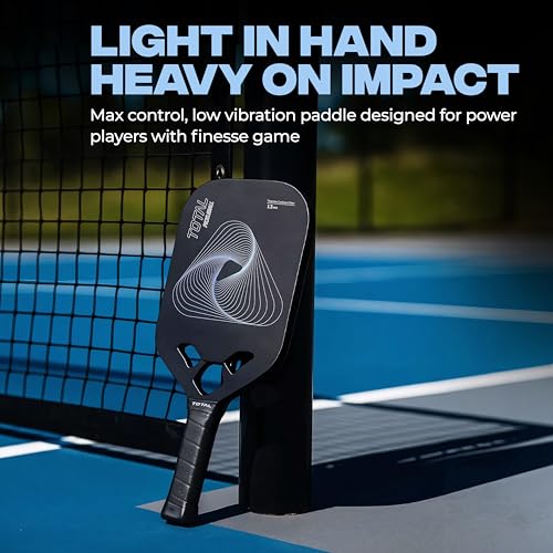 Image of Total Pickleball Paddle 13mm Thermo Carbon Fiber - Lightweight Racket with Cushioned Grip for Indoor & Outdoor Pickleball Game (Black)