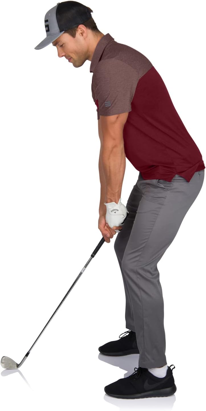 Three Sixty Six Quick Dry Golf Shirts for Men - Moisture Wicking Short-Sleeve Casual Polo Shirt Modern Two Tone Small Wine Red