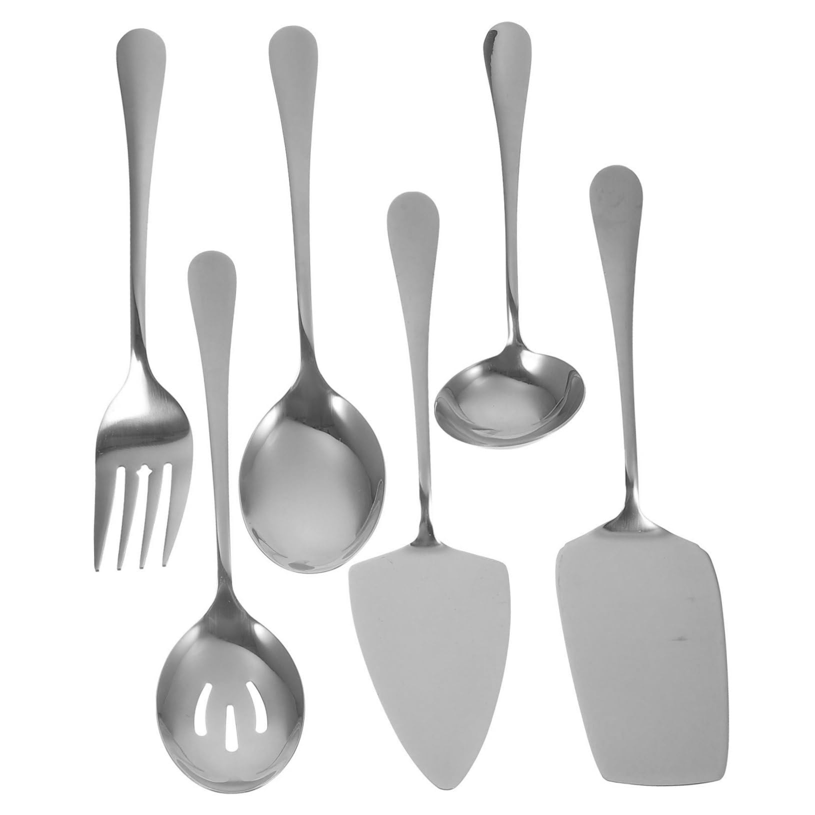 TOYANDONA Spatules Couverts Acier Inoxydable pour Service Ustensiles de Table Kit de Vaisselle Réutilisable Couverts de Cuisine Cuillères de Service pour Buffet