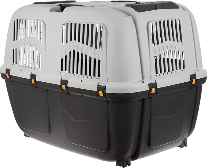 Transportbox für Hund oder Katze Skudo Iata, für den Transport im Auto zugelassen 7 grau