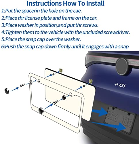 2 Pack Stainless Steel Silver Veteran Navy License Plate Frame Us Navy License Plate Cover With Chrome Screw Caps & 2 Holes (Vet001) #TOP5