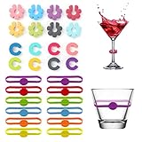 [Breite Anwendungen] - Diese Weinglasmarker passen auf die meisten Standardgläser, Tassen, Flaschen, Gläser und Becher. Silikonglas-Identifizierer sind perfekt zum Markieren von Champagner, Martinis, Whisky, Saft und mehr.