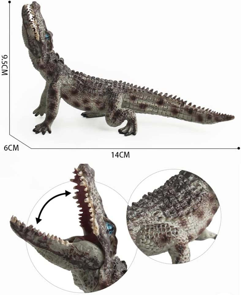 Set of 3 Realistic Plastic Crocodile Figurines for Educational Play