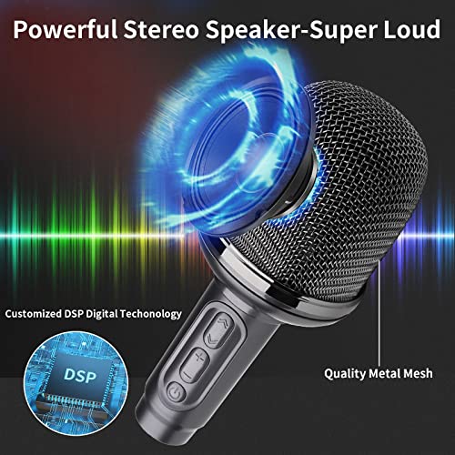 Nortix Laveso Karaoke Microphone, Bluetooth Wireless Microphone, Car Microphone, Microphone With Speaker, Portable Handheld Karaoke Machine Speaker Machine, 3000Mah Large Battery #TOP1