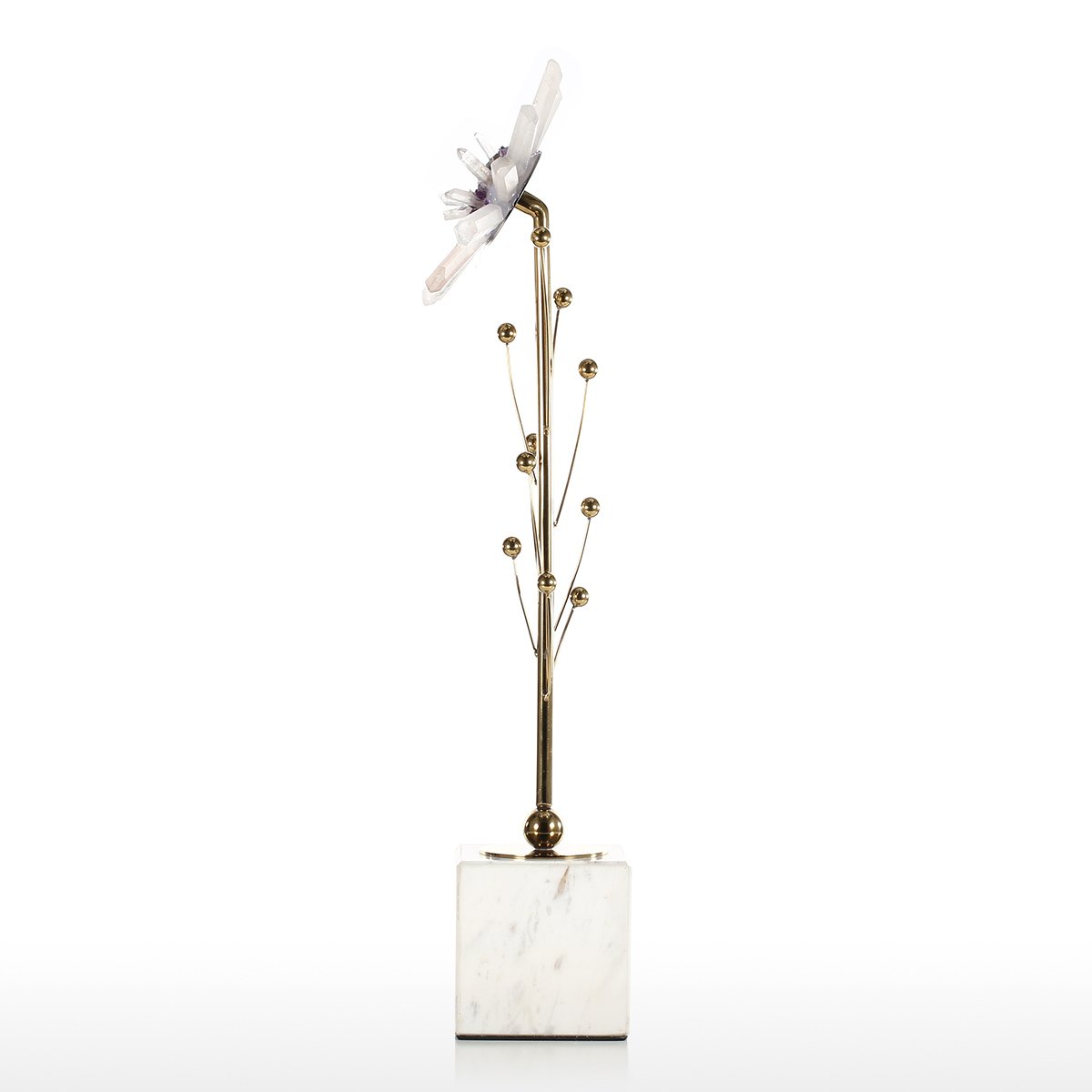 Amazon.co.jp: Tooart 石の花彫刻抽象彫刻アメジスト雄しべ黄金の枝白