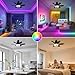 GDLUOAO Socket Fan Light with Remote, Socket Breeze Ceiling Fan with Bluetooth Speaker, RGB, 3 Colors, 3 Fan Speed, 18.5