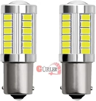 TRENDLIFEOTO 93 P21w Geri Vites Ledi Stop Sinyal Led Ampul 12v Mercekli Beyaz 2adet