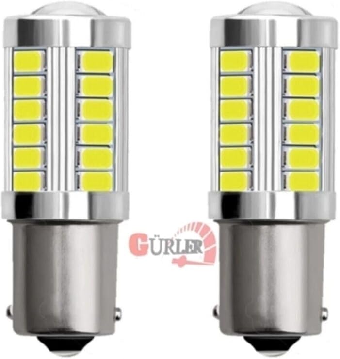 TRENDLIFEOTO 93 P21w Geri Vites Ledi Stop Sinyal Led Ampul 12v Mercekli Beyaz 2adet