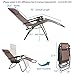 Bonnlo Zero Gravity Chairs Set of 2 Patio Folding Lounge Chairs Outdoor Recliners with Pillow and Cup Holder Adjustable Reclining Lawn Chair for Deck,Patio,Beach,Yard(Brown)