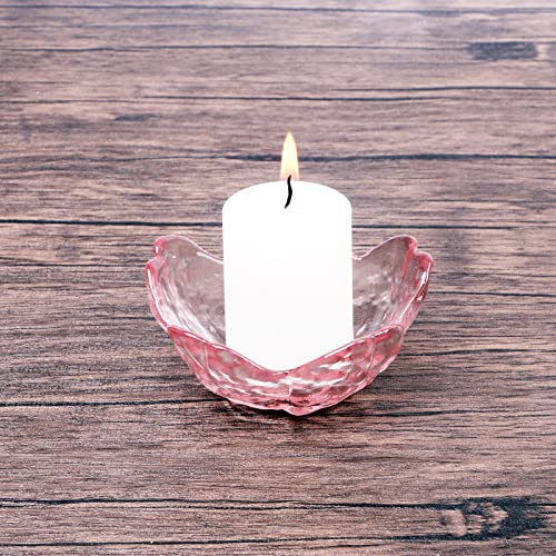 Fiebixun Tea Light Candle Holder Sakura Bowl Candleholders Glass Votive Candle Holder Candlestick Holders For Table Decoration Set Of 6 (Sakura) #TOP6