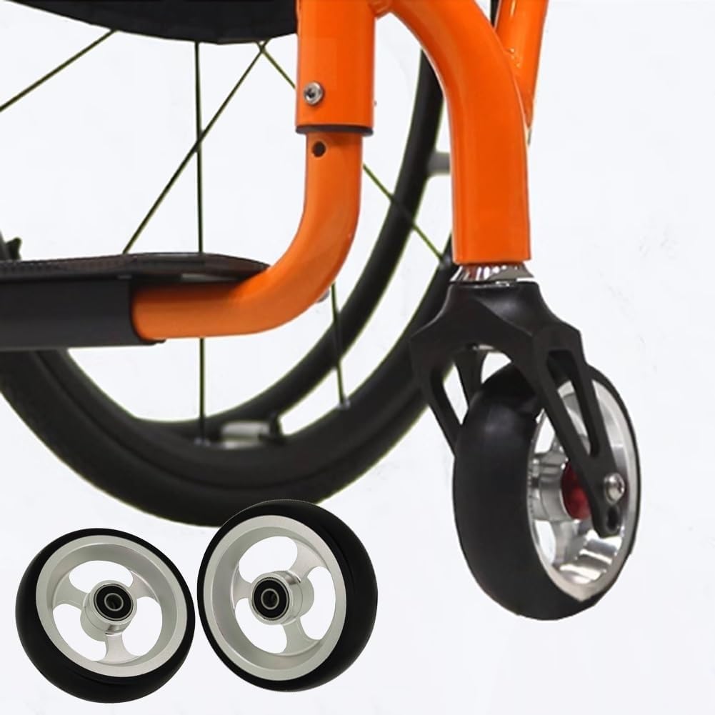 Par De Ruedas Delanteras Repuesto For Silla Deportiva, Poliuretano Macizo 4 Pulgadas(100mm(4in))