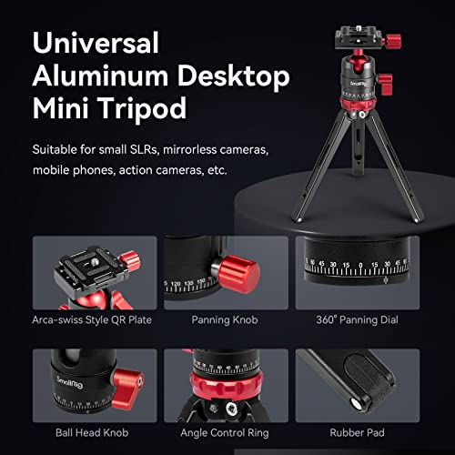 SmallRig Tripod for iPhone Desktop Mini Tripod - Aluminum