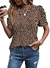 Blusas de Verano para Mujer, Manga Abullonada, Cuello Redondo, Casuales Elegantes 4