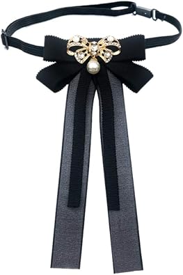 Pre-Tied Bow Tie Ribbon brooches Neck Shirt Tie Collar Cravat Brooch Pin Wedding Party Bow tie for Women Girl