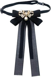 Pre-Tied Bow Tie Ribbon brooches Neck Shirt Tie Collar Cravat Brooch Pin Wedding Party Bow tie for Women Girl