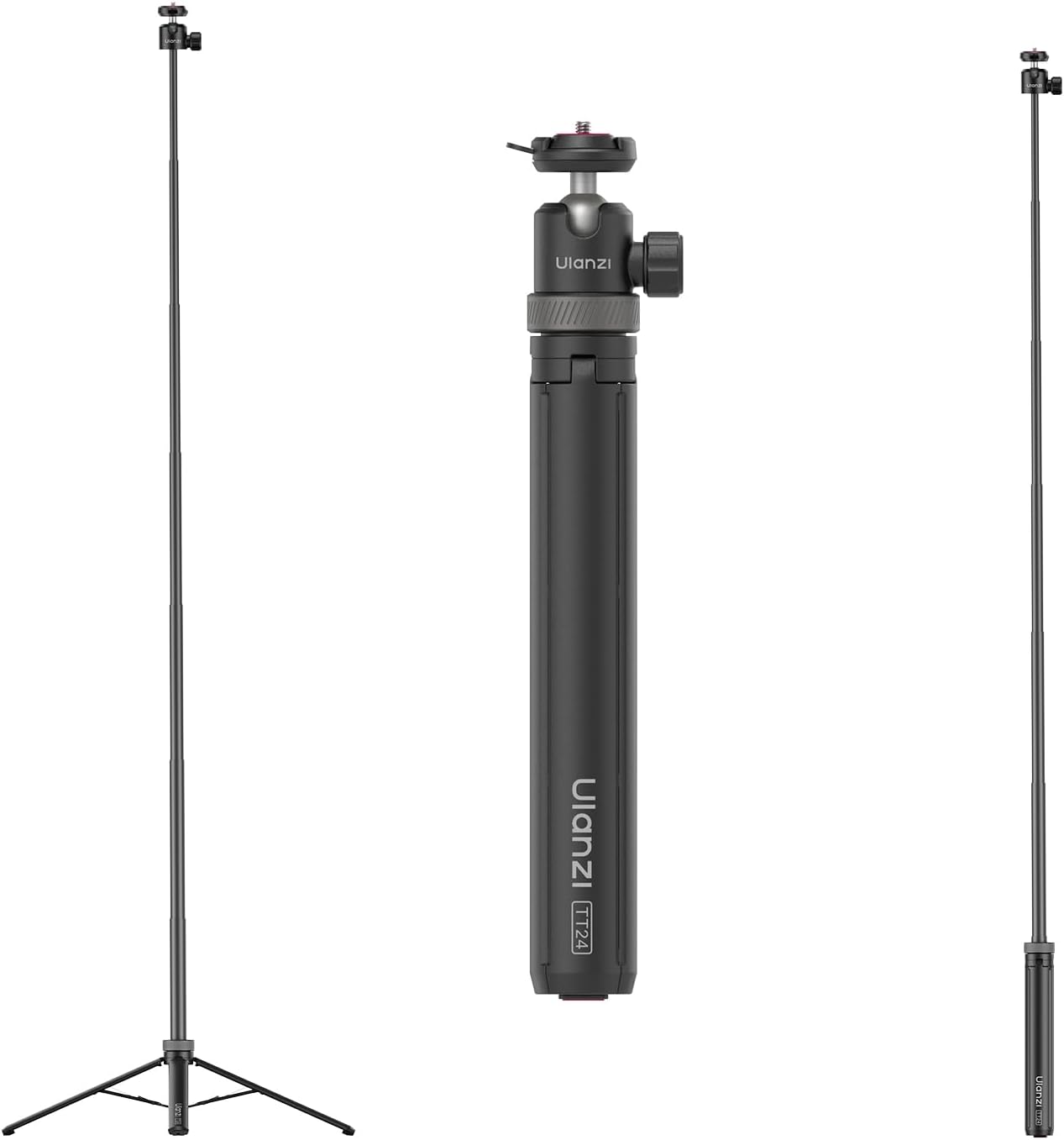 Ulanzi TT24 Selfie Stick Tripod, Cka Quick Release Action Camera Tripod for DJI Pocket 3 4/DJI Osmo Action 5 4, Camera Tripod for Go Pro/Insta360 X5/X4/X3/Ace Pro/ONE X2, Action Camera Accessory