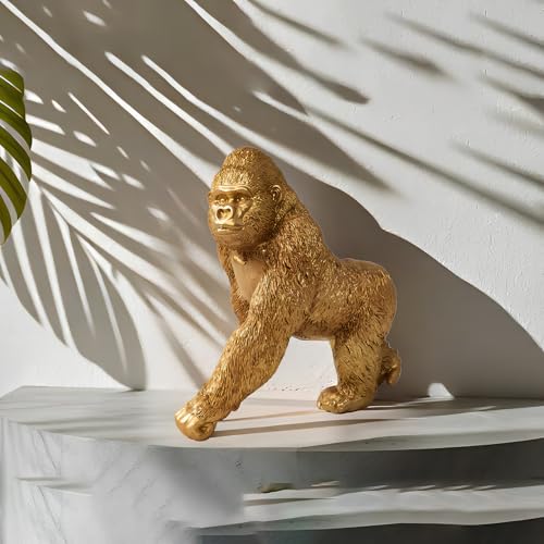 Estatua de Gorila Dorado de Resina de 8.3 pulgadas miniatura 5