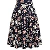 YATHON Vintage Party Dresses for Women Elegant Flower Print Pockets Short Sleeve Knee-Length Casual Swing Dresses for Junior Wedding Party (L, YT018-Navy Floral 01)