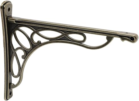 2 PCS 10 Inch Bracket Shelf Brackets Cast Iron Metal Corbels Ancient European Style Antique Brass