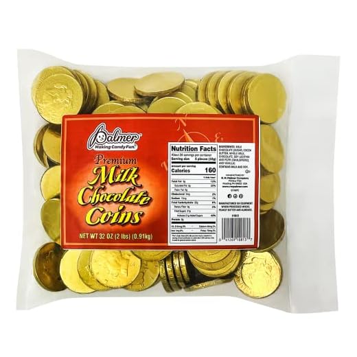 R.M. Palmer Milk Chocolate Gold Coin Half Dollars, Bulk Bag, Fun Sized, Treats, Candy, and Snacks (2 lb)