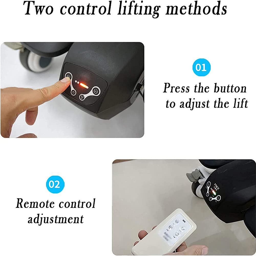 Sillas de ruedas para baño, silla de ruedas eléctrica elevadora de pacientes para el hogar, sillas de ruedas para adultos con asiento dividido a 180°, con control remoto, con cojín extraíble y cintu