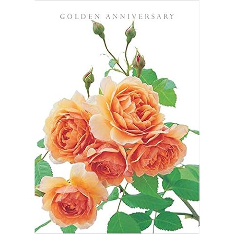 Floral Rose Scented Golden Wedding Anniversary Card ‘Golden Anniversary’ Cover