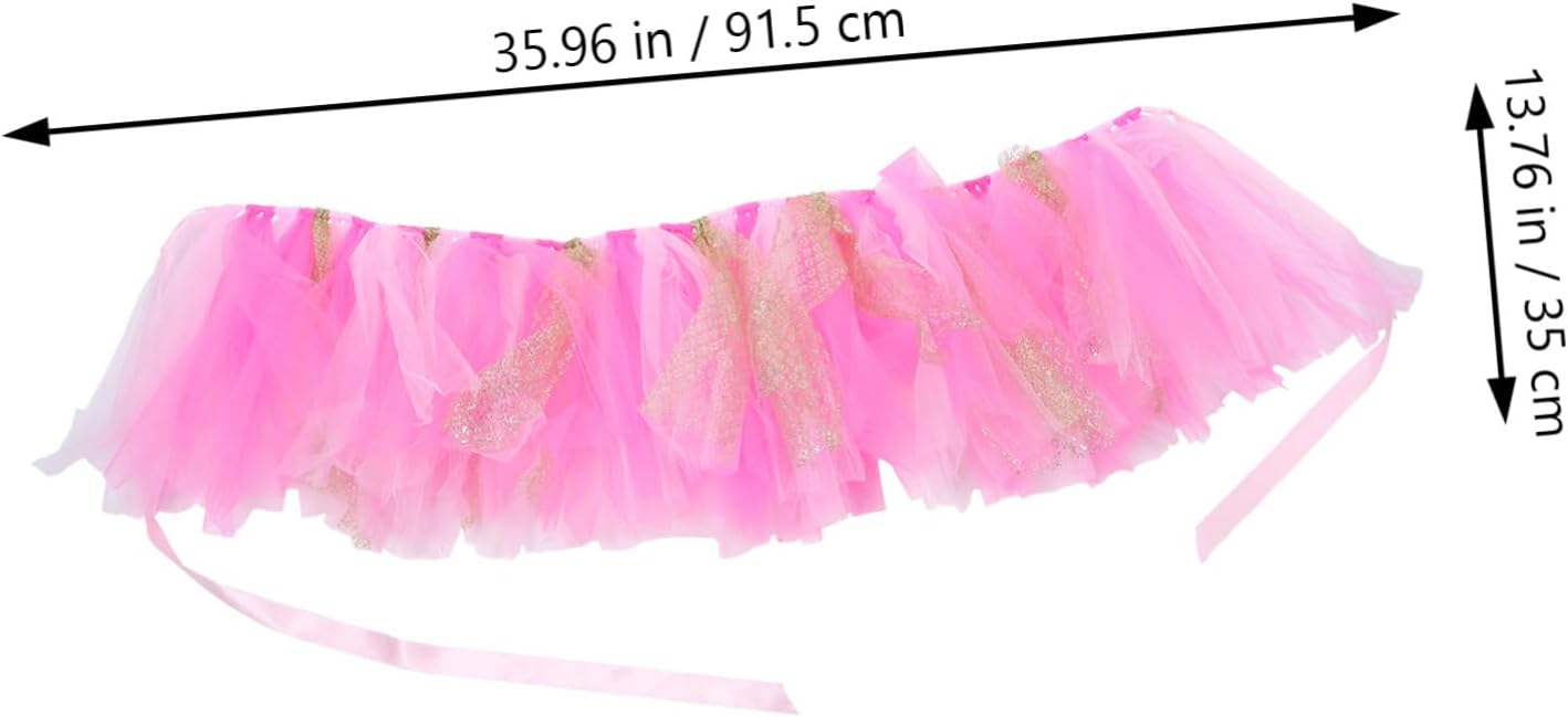 Highchair Baby Tutu Skirt Newborn Toddler Tutu Pink Rosy Gold Decorative Set