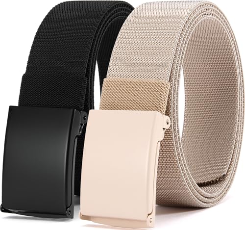 Canvas Belt Men Pack Nylon with Stretch Flexibility, Adjustable