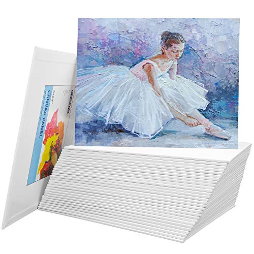 Fixsmith Canvas Panels 30 Pack - 8 X 10 Inch Painting Canvas Panel Boards - 100% Cotton Primed Canvases - Classroom Pack - Artist Canvas Board For Acrylic, Oil & Tempera Painting #TOP6