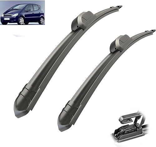 Escobillas de limpiaparabrisas delantero compatibles con Mercedes Clase A W168 1997-2004 para parabrisas y ventanas, cepillos de lluvia de 26 x 21