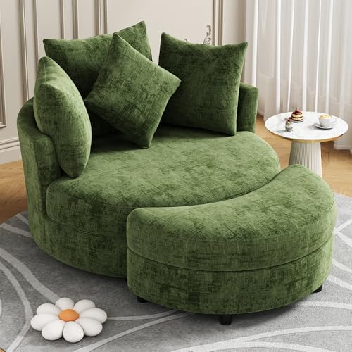 Amazon.com: ERYE 49.2-Inch Oversized Round Accent Barrel Chair Lounge ...