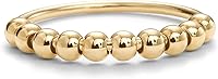 Vista 3 de PAVOI 14K Gold Plated Spinner Anxiety Rings for Women Men - Anxiety Bands with Beads - Moon Star, Beads Ring for Women