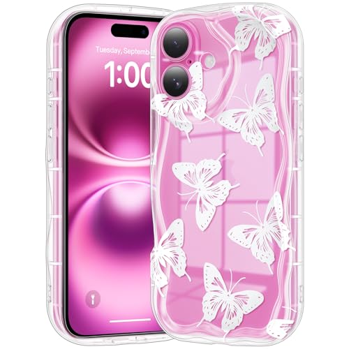 Coque iPhone 16 papillon transparent antichoc souple fille et femme