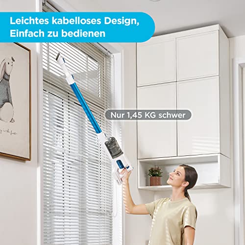 Eureka BR5 Akku Staubsauger Kabellos, 2 in 1 Kabelloser Staubsauger Leicht mit Bürstenloser Motor, 250W Starke Saugkraft, Leise Akkusauger für Hartböden und Teppiche – Bild 3