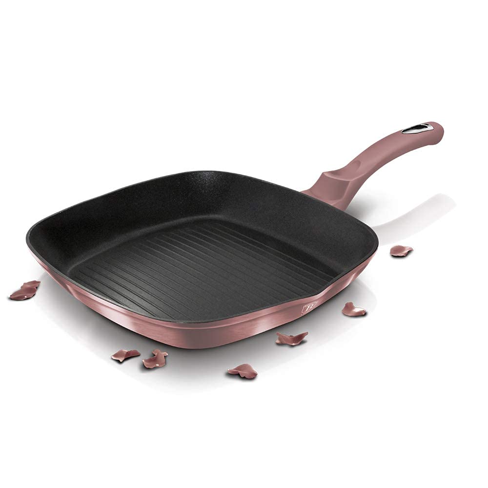 Set Di 3 Padelle Antiaderenti Berlinger Haus – Alluminio Forgiato, Rivestimento In Marmo Metallico, Induzione – Colore Chiaro Di Luna