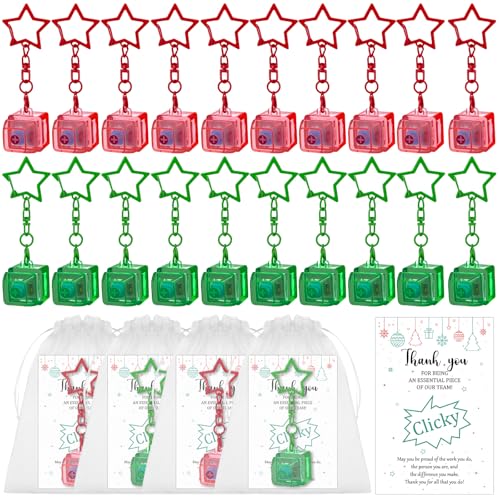 HCEWSBFD 20 Sets Christmas Keyboard Fidget Keychain Gift Red&Green Keyboard