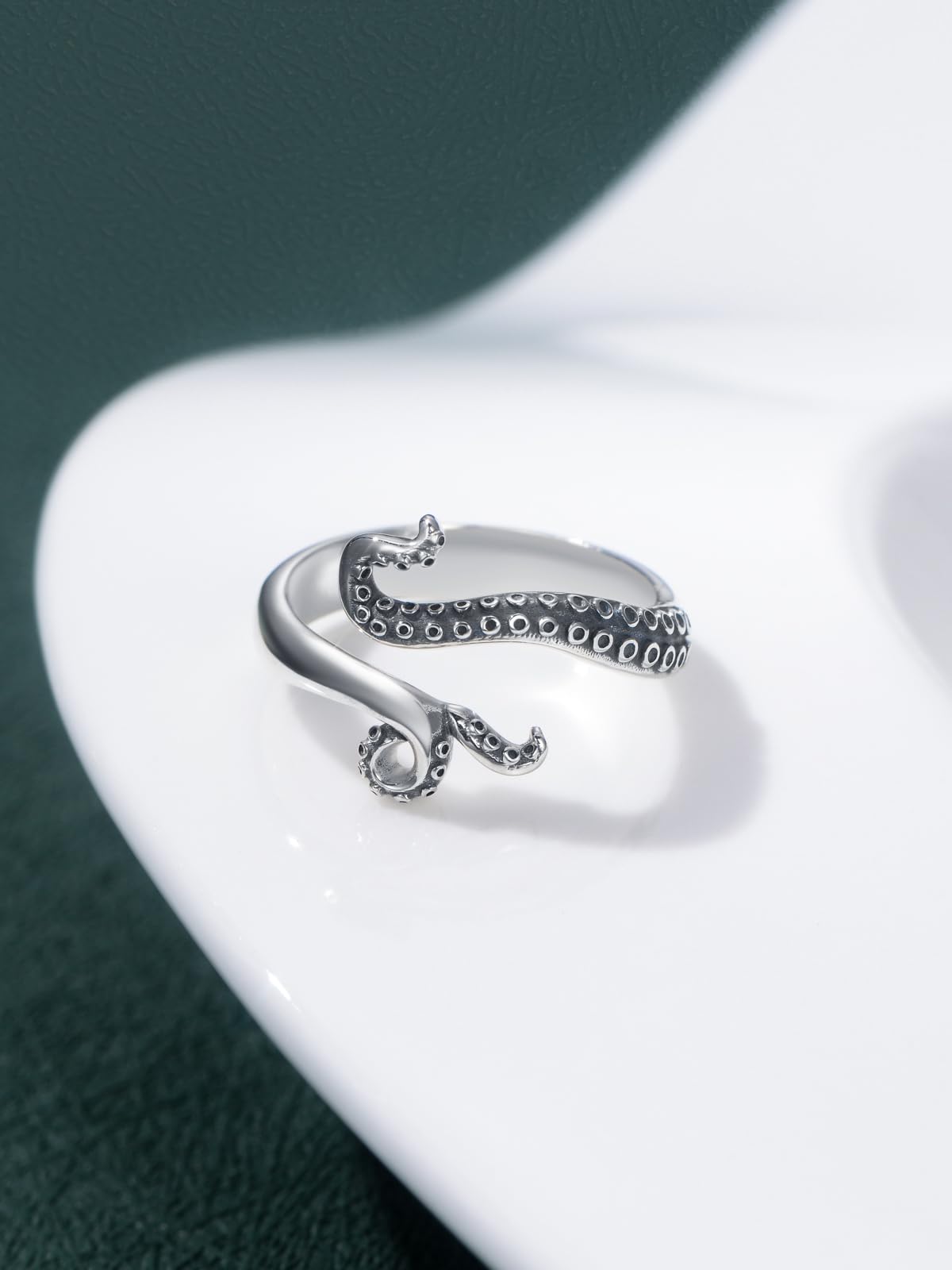 Killerwal offener Ring für sie Orca offener Ring 925 Sterling Silber Hai Ring Oktopus Tentakel Ring Ozean Tier offener Ring