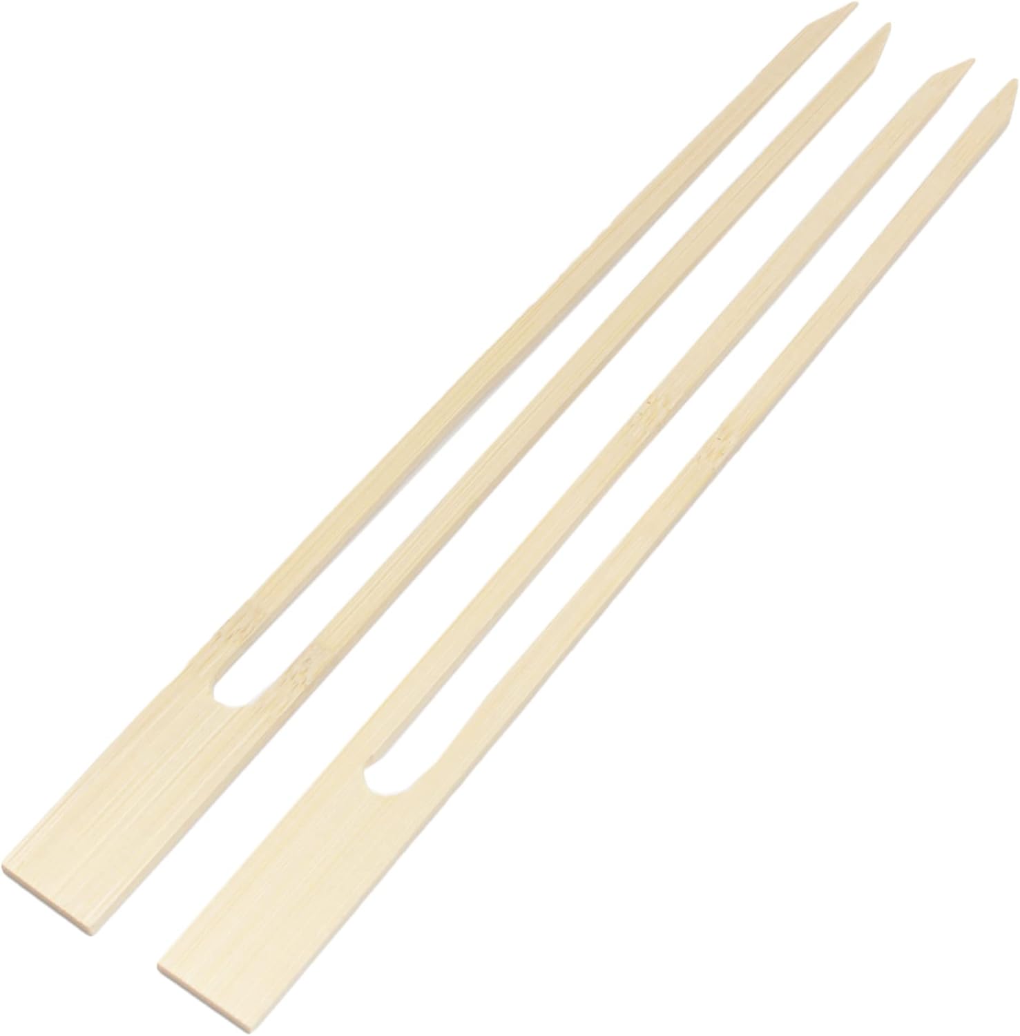 BambooMN 18mm Wide Bamboo Double Prong Fondue Sticks Barbecue Grilling Kabob Skewers, 9.5 Long, 1000 Pieces