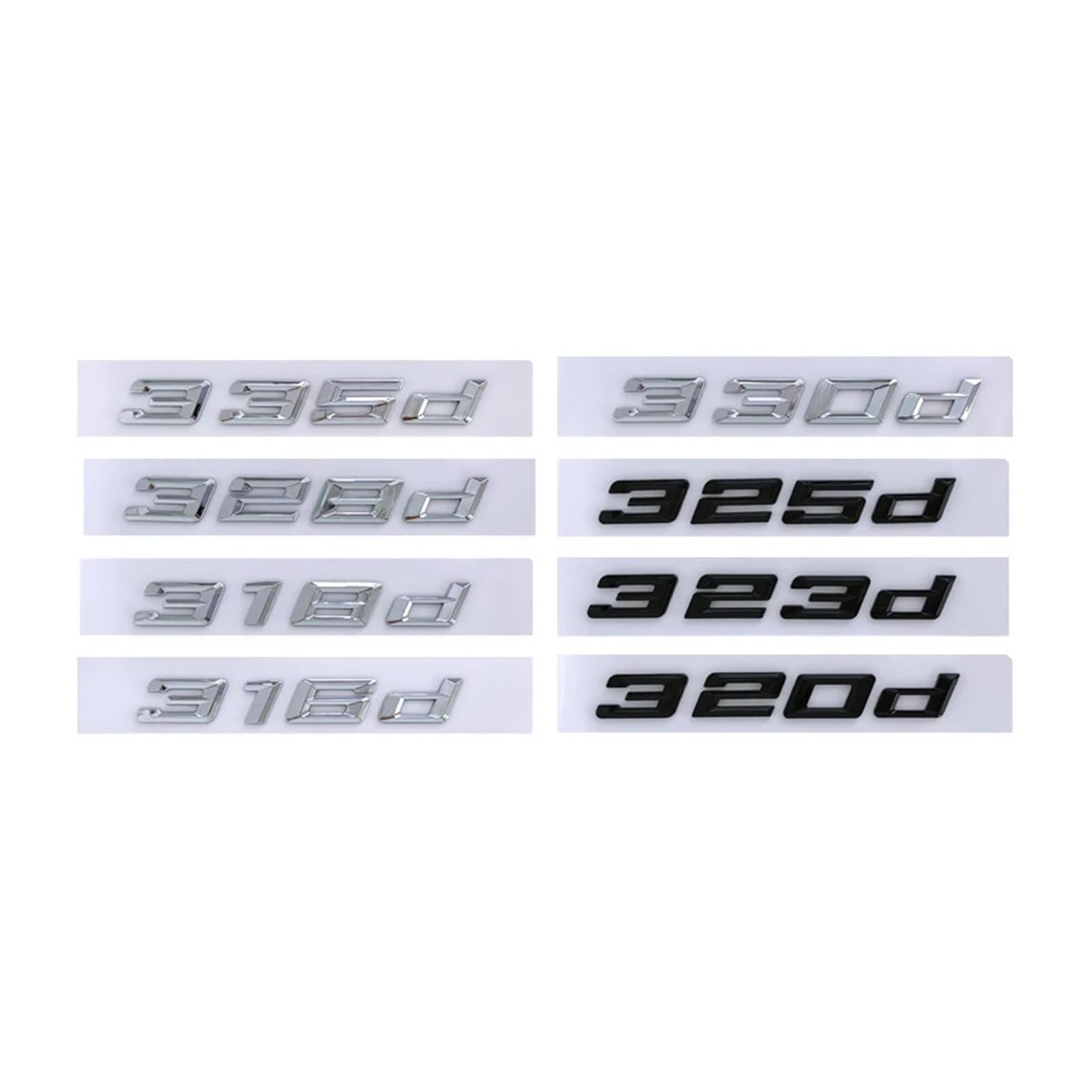 3D ABS Schwarze Autobuchstaben for 316d 318d 320d 323d 325d 328d 330d 335d E90 E46 F30 Emblem Schriftzug Aufkleber Zubehör(Glossy Black,2008-17_335D)