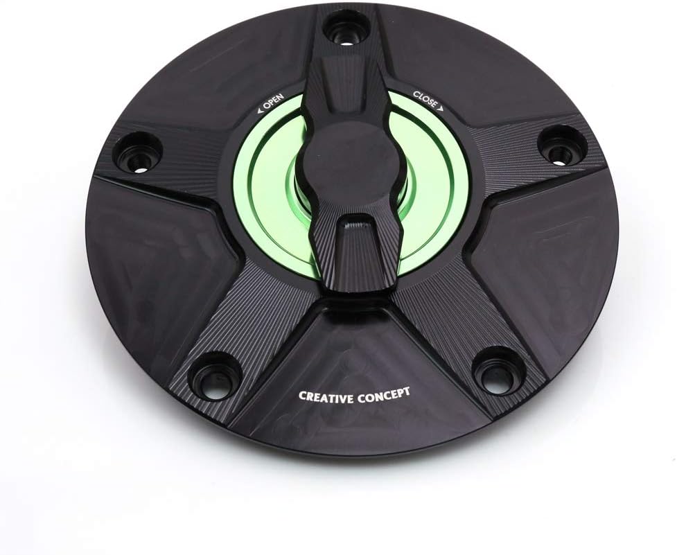 MC Motoparts NIMBLE Green Rapid Quick Lock Fuel Gas Cap For Kawasaki ZX-6R ZX-10R Ninja 2007-2017 14 15 16 18 (Green)